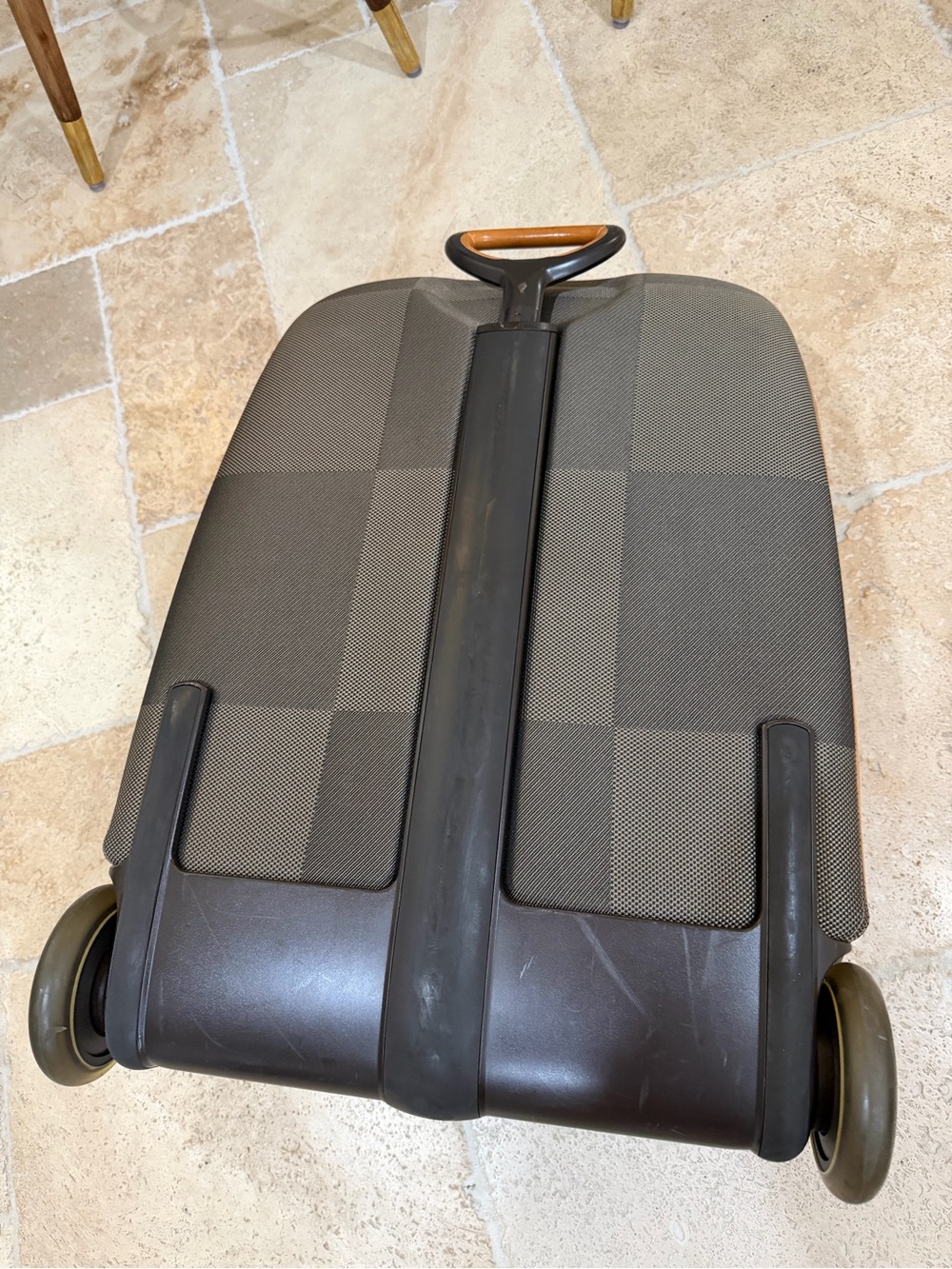 Louis Vuitton Brown Checkered Carry-On with Tan Trim Vintage Luxury - Picture 9 of 12